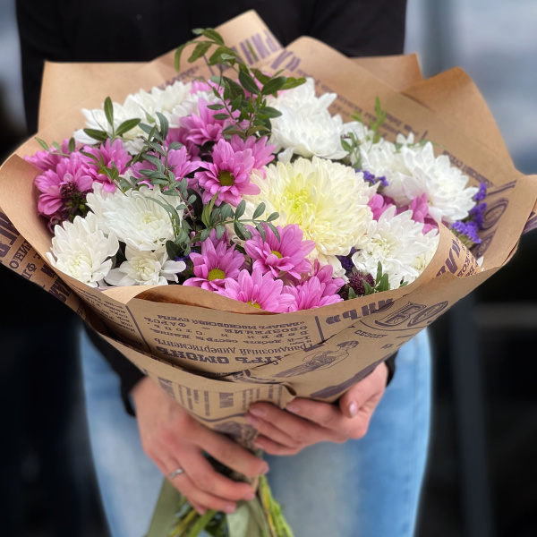 Букет из хризантем, статица