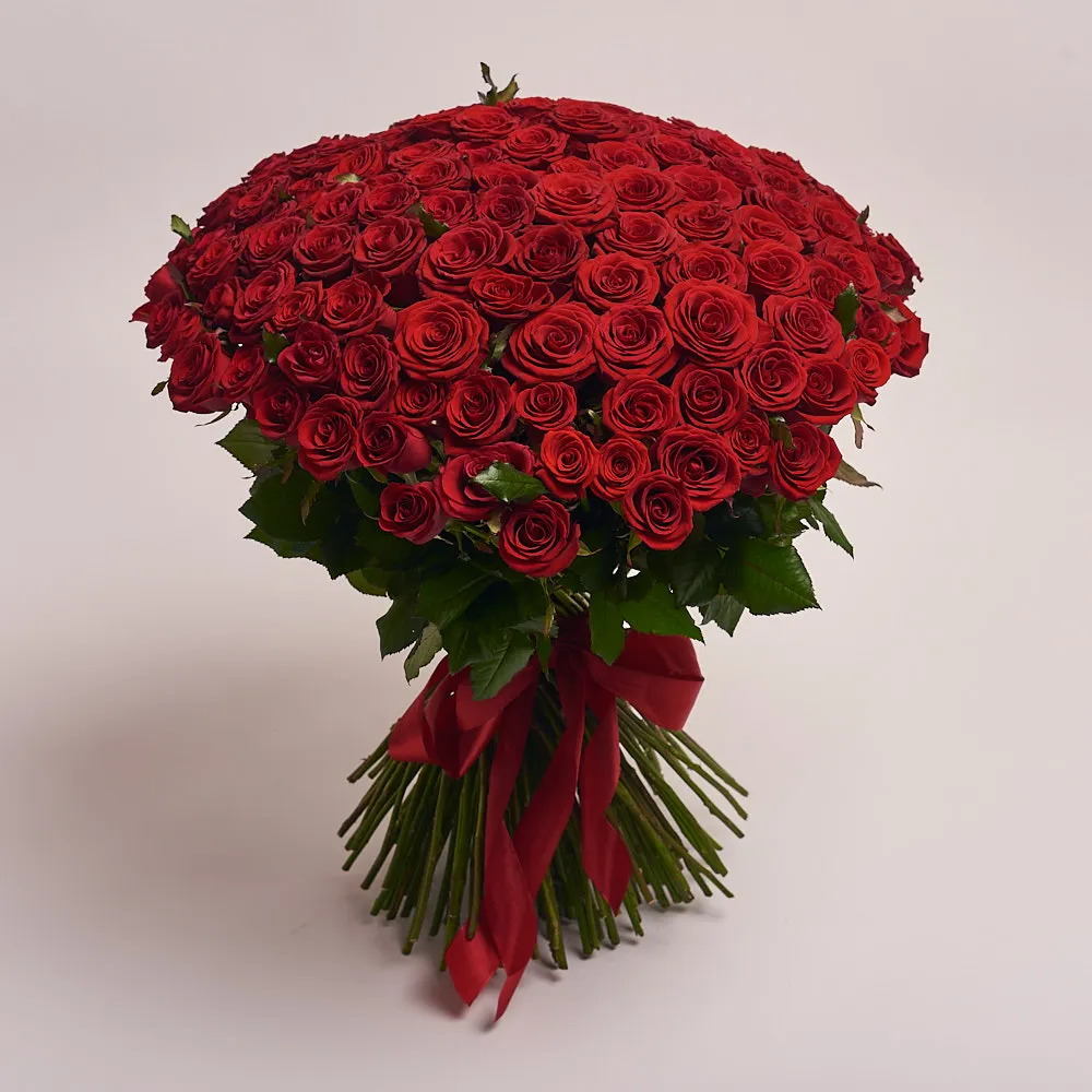 191 темно-красная роза (60 см)