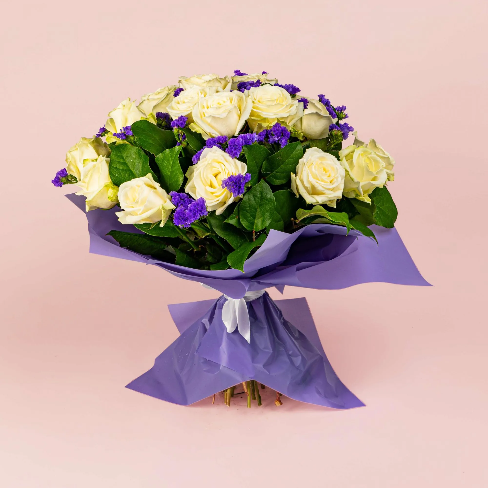 21 белая роза и статица