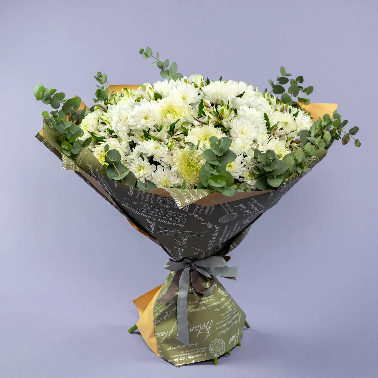 Букет из хризантем микс и альстромерий