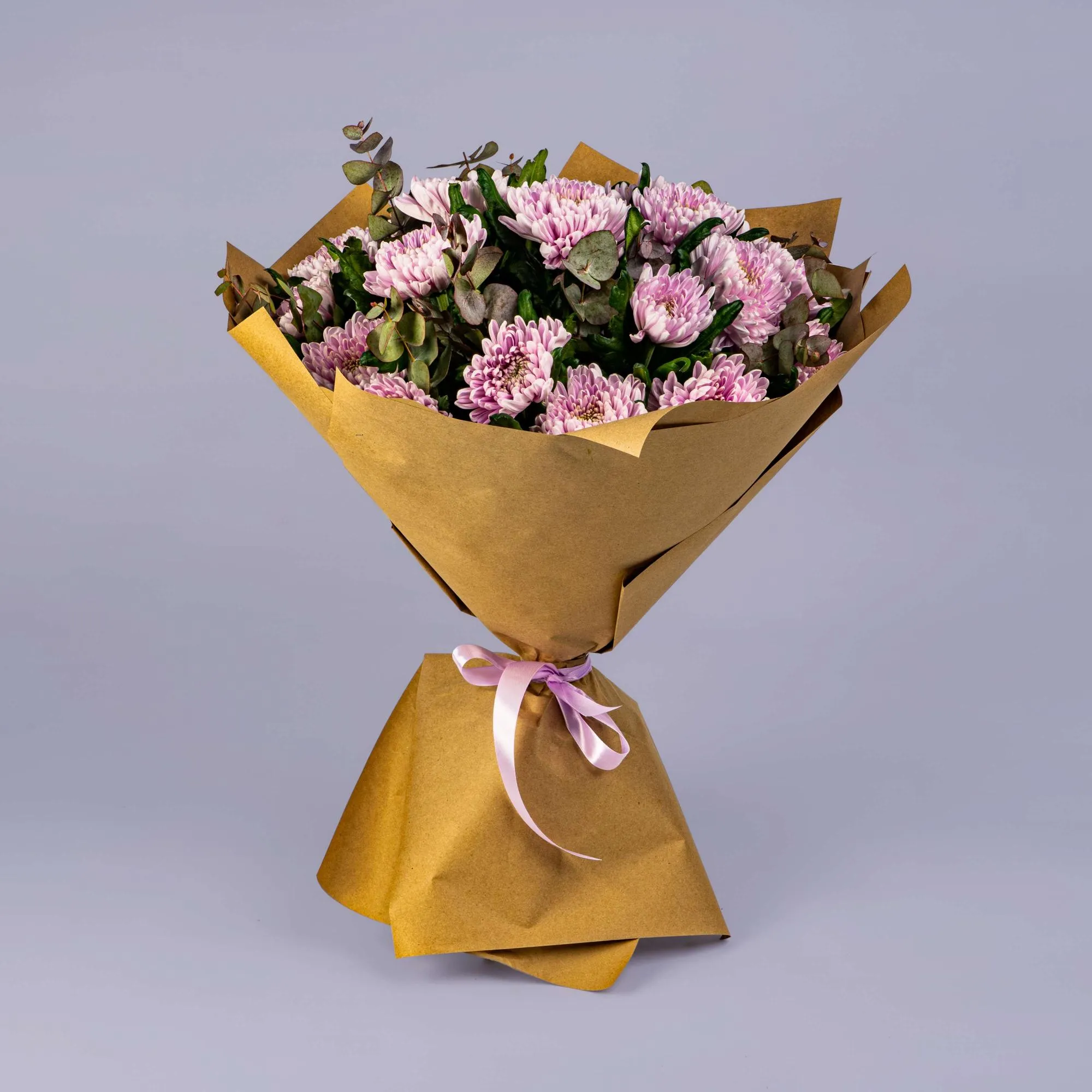 21 розовая хризантема