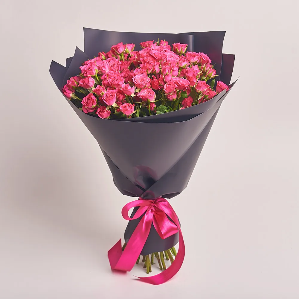 25 розовых роз (60 см)
