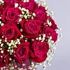 33 ярко-розовые розы в коробке
