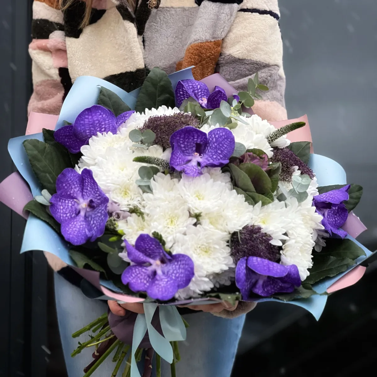 Букет из хризантем и брассики фото №3 Букет из хризантем и брассики