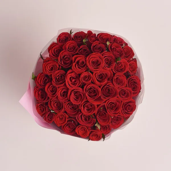 Букет из 51 темно-красной розы (60 см)