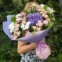 Букет из роз и хризантем «Зимний шёлк»