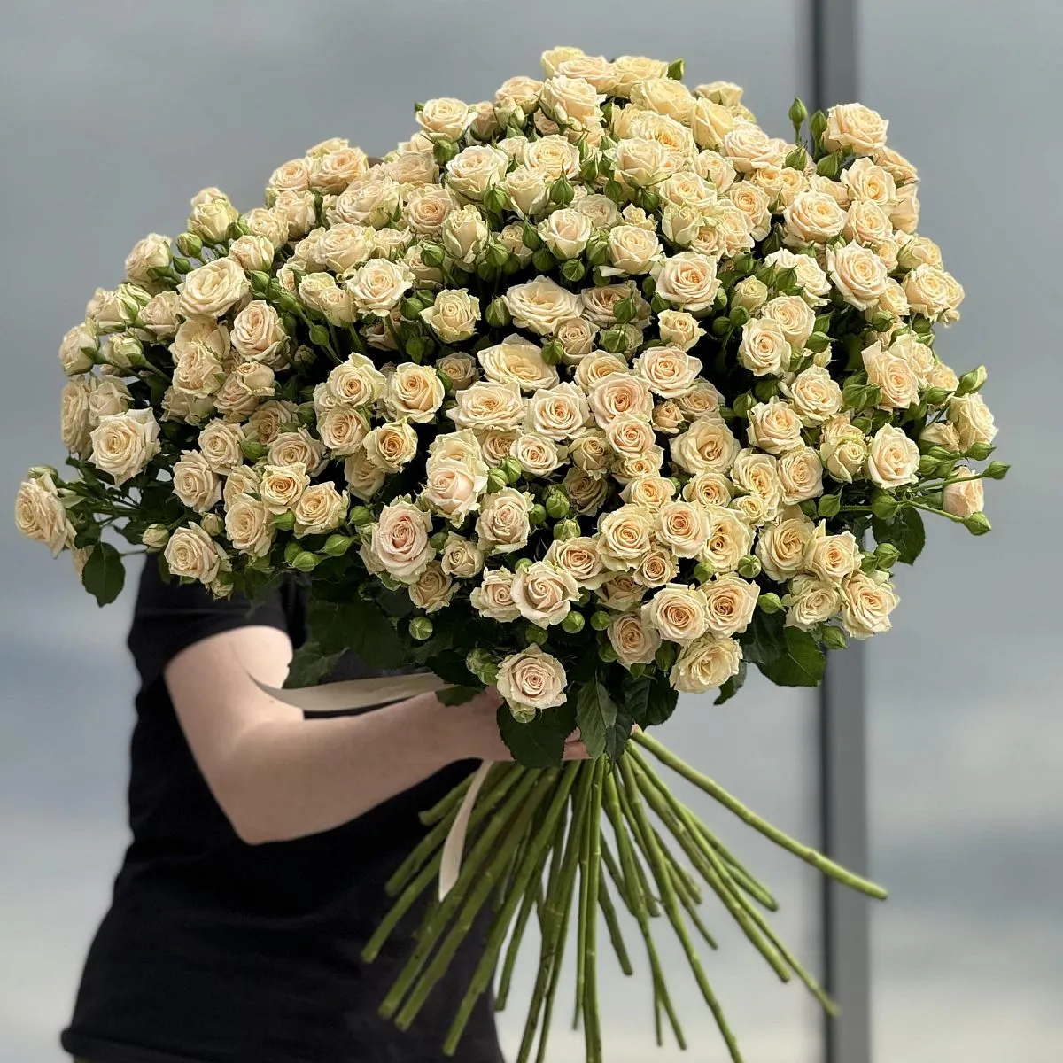 37 жёлтых кустовых роз (70 см)