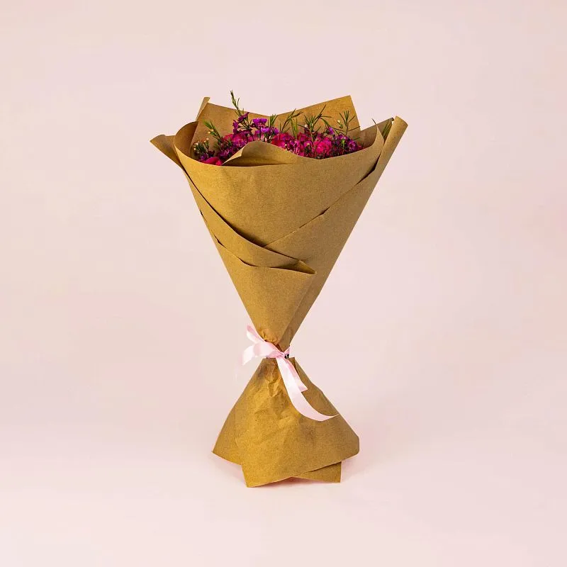 Букет из розовых роз (50 см)