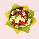 23 белых и красных роз микс большой