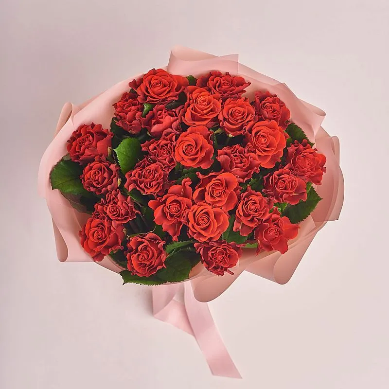 Букет из 25 красных роз (50 см)