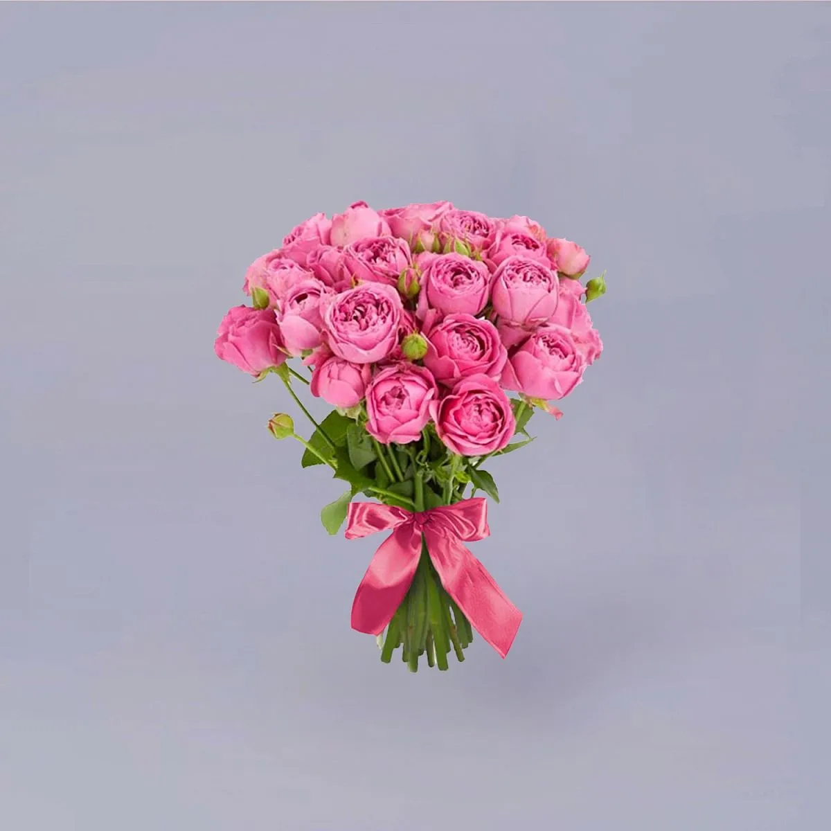 11 розовых кустовых роз
