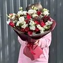 Букет из роз, эустом и маттиол