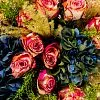 23 розы и гортензии в вазе