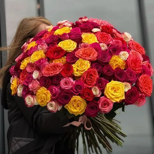101 роза микс (50 см)
