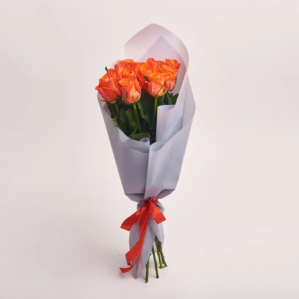 11 ярко-оранжевых роз (60 см)