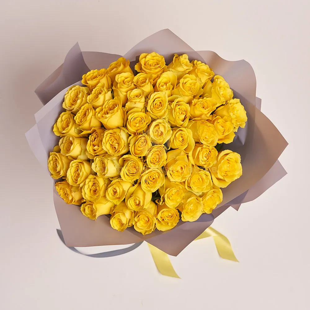 51 желтая роза (60 см)