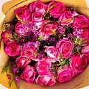 Букет из розовых роз (50 см)