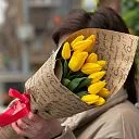 Букет из 15 жёлтых тюльпанов