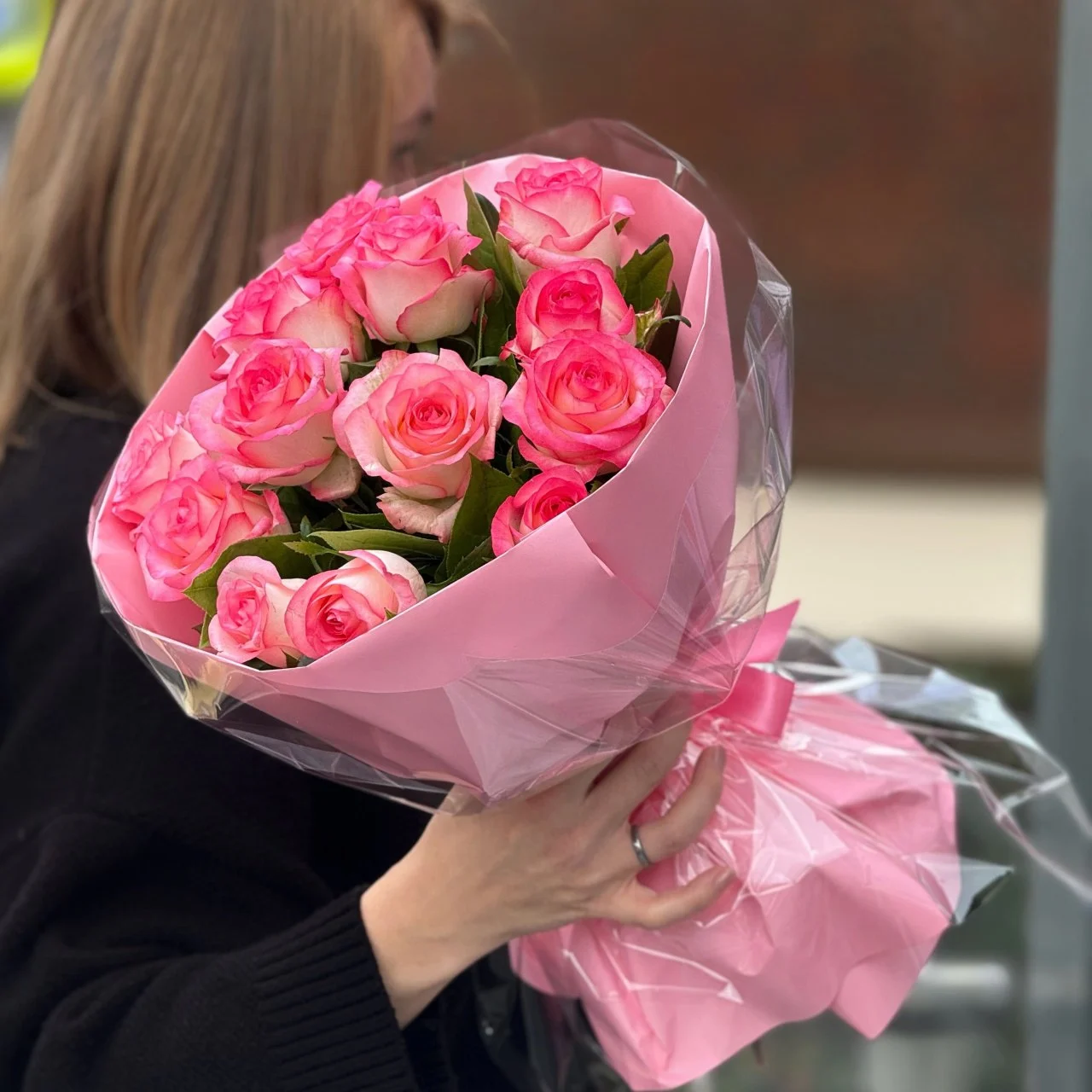 Букет из роз «Розовый поцелуй»