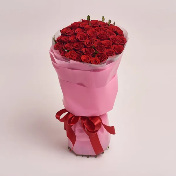 Букет из 51 темно-красной розы (60 см)