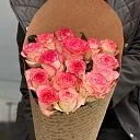 Букет из 15 розово-белых роз 60 см «Жемчужный рассвет»