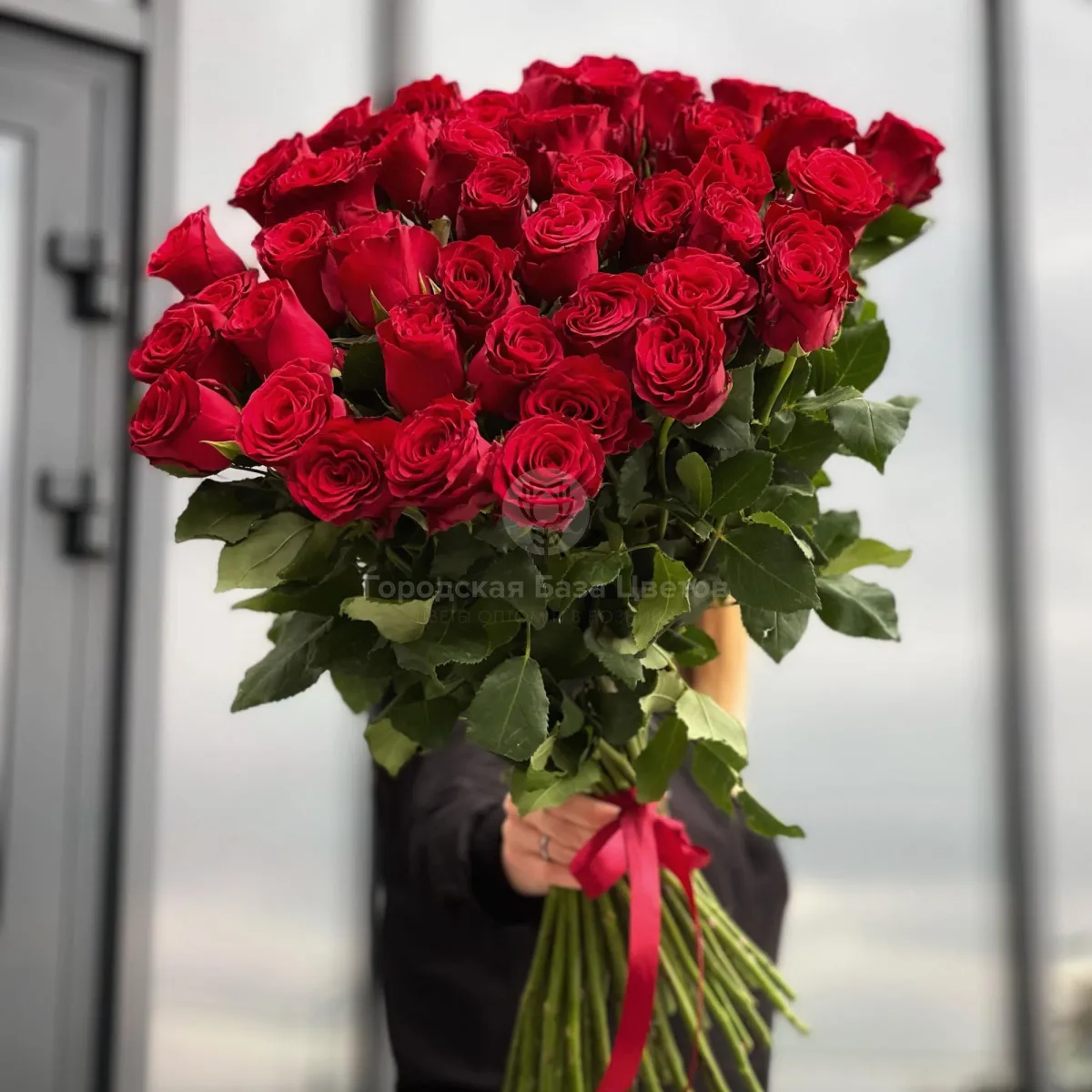 45 красных роз (70 см)